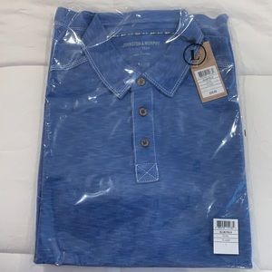 NEW still packaged Johnston and Murphy blue polo